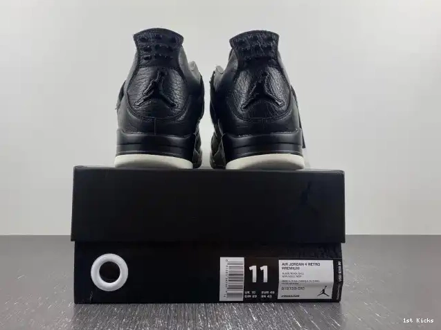 Black Jordan 4 Retro Hair 819139-010 Pony 0616